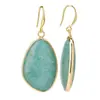 Brincos Transfronteiriços de Pedra Natural em Formato de Gota para Mulheres, Luxo Leve, Alto Padrão, Brincos Exagerados de Cristal Rosa, Brincos, Acessórios