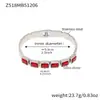 Pulsera Cuadrada de Acero Inoxidable con Piedras de Vidrio de Colores Diseño de Nicho Ins Joyería Moderna Genial Europea y Americana Chapada en Oro de 18K Que No Se Desvanece