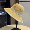 Sombrero de Paja Tejido con Flores, Sombrero de Paja de Verano para Protección Solar, Sombrero de Pescador, Protección UV, Vacaciones en la Playa, Sesión de Fotos, Celebridad de Internet