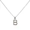 Collar con colgante de acero inoxidable con 26 letras para comercio exterior transfronterizo, no se decolora