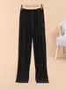 Calça de Pijama Modal Feminina Primavera e Verão Solta Mergulho Casual Tamanho Grande Seda de Gelo Fina Ar Condicionado Doméstica Reta
