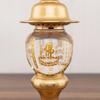 Nova Lâmpada de Buda LED Latão Sutra do Coração Lótus de Cristal Buda Diante de Guanyin Deus da Riqueza Guan Gong Duas Cores Lâmpada Elétrica de Buda