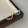 Pendientes de circonita de colores para chica hot del milenio pendientes pequeños exquisitos 2023 nuevos pendientes de aro estilo occidental para mujer alta gama