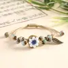 Pulseira Ponte Quebrada Artesanal, Joia Pequena Floral de Cerâmica, Suprimento para Vendedores de Rua, Pulseira Estilo Chinês Vintage, Acessórios Femininos