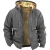 Suéter de Cachemira para Hombre Transfronterizo Otoño e Invierno Forrado de Felpa Engrosado con Capucha Ropa Deportiva Cardigan Casual Chaqueta Cálida