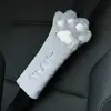 Cojín para asiento de coche de felpa negra con forma de garra de gato, cojín de asiento cálido de invierno para coche, universal para las cuatro estaciones, cómodo cojín para asiento de coche
