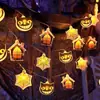 Halloween Halloween Guirnalda de Luces LED de Colores Calabaza Araña Calavera Fantasma Murciélago Decoración para Fiesta de Bar Festivo