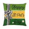 Calle irlandesa. Funda de Almohada Estampada del Día de San Patricio, Nuevo Textil para el Hogar Transfronterizo Cojín para Sofá Sala de Estar