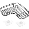 Estante de Esquina de Hierro sin Taladro, Organizador Triangular de Pared para Cocina y Baño, Estante de Drenaje Adhesivo que no Deja Marca