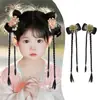 Accesorios para el Cabello Hanfu para Niñas, Peluca Integrada, Moño para el Cabello con Lazo Estilo Antiguo para Niños, Adorno para el Cabello, Pinza para el Cabello para Sesión de Fotos de Disfraces Tradicionales, Actuación