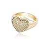 Anillos de Corazón de Moda Estilo Europeo y Americano con Circonita Completa, Anillos de Personalidad Hip-Hop, Anillos Cubanos de Diamante en Forma de T de Corazón Roto de Amazon, Con Forma de Corazón