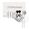Pendientes Franceses Retro de Perla con Forma de Corazón, Juego de Seis Pares, Pendientes Femeninos al por Mayor, Más Vendidos Transfronterizos Europeos y Americanos