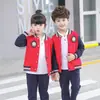 Conjunto Britânico de Três Peças para Meninos e Meninas Primavera e Outono Uniforme de Classe para Alunos do Ensino Fundamental e Médio Uniforme Escolar Terno de Outono e Inverno Uniforme de Jardim de Infância