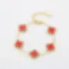 Pulsera de Acero de Titanio con Trébol de Cuatro Hojas de Nácar por Ambos Lados para Mujer para Usar en la Ducha y Asistencia Diaria Joyería de Mano de Trébol Dulce