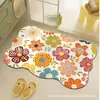 Dropshipping transfronterizo felpudo para entrada de casa alfombrilla de baño antideslizante alfombrilla de tierra de diatomeas absorbente de agua patrón floral nórdico felpudo para puerta
