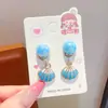 Estilo océano cola de sirena concha estrella de mar aretes para niños sin perforación orejas niñas colgante de perla a prueba de dolor lindos aretes