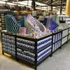 Prateleira de Exposição para Supermercado com Três Camadas, Alta Capacidade de Carga, para Laticínios, Stand de Promoção Especial, Stand de Aço e Madeira, Suporte de Exposição