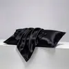Venta Directa de Fábrica Transfronteriza Amazon Funda de Almohada de Satén Imitación Seda con Cierre de Cremallera, Agradable para la Piel y Fresca Funda de Almohada Individual