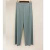 Pantalones plisados drapeados estilo Miyake superventas cintura alta adelgazantes holgados casuales pantalones capri para ir al trabajo combinables pantalones de pierna ancha
