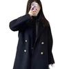 Abrigo de Forro Polar Doble Cara para Mujer, Otoño e Invierno 2025, Engrosado Estilo Coreano, Adelgazante, Holgado, Largo Hasta la Rodilla, Popular Abrigo de Lana tipo Trench