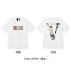 Nova camiseta VLONE JERRY Big V Smoke reflexiva solta de manga curta com flor de cerejeira para homens e mulheres, camiseta de casal de marca de rua, verão