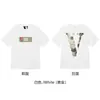 Nueva Camiseta Vlone Jerry Grande V Humo Reflectante Holgada de Manga Corta Flor de Cerezo Pareja Streetwear de Moda