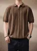 Camiseta Polo Casual Versátil de Punto de Manga Corta Transpirable Fresca para Hombre Verano 2026