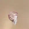 Anillo liso elegante y minimalista para el dedo índice, popular entre las influencers femeninas, anillo hueco de lujo ligero, anillo de lazo de estilo coreano de nicho