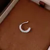 Pinzas para Oreja Redondas de Circonita Estilo Ins Personalizadas para Mujeres Sin Perforaciones, Diseño Simple y Versátil, Clip para Cartílago de la Oreja con un Diseño Único, Accesorios para Orejas de Nicho