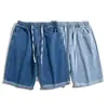 Comercio Exterior Transfronterizo ExclusivoPantalones Cortos de Mezclilla con Cordón para Adolescentes, Marca de Moda de Verano, Pierna Recta Holgados, Pantalones de Cinco Puntos de Pierna Ancha