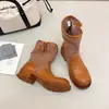 Botas Martin estilo western de retazos de tela y cuero sintético retro para mujer, nuevo estilo primavera y otoño 2026, de media pantorrilla, con tacón alto grueso, botas de moda