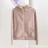 Tienda Exclusiva Lulu Bling Mismo Estilo Chaqueta de Yoga Gruesa con Forro Polar para Mujer, Adecuada para Correr, Fitness, Chaqueta Deportiva Cálida con Capucha y Cierre