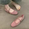 Bailarinas suaves y elegantes, nuevo diseño dulce estilo francés 2024, perfectas con vestidos, zapatos Mary Jane de punta baja