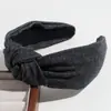 Diadema de Mezclilla Ancha con Nudo de Venta Caliente Transfronteriza, Diadema Retro Simple de Punta Alta para Salir, Venta al por Mayor de Accesorios para el Cabello