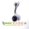 Anillo Umbilical Doble Diamante de Acero Inoxidable Meier con Hebilla de Ombligo de Diamante Joyería de Perforación Corporal Transfronteriza con Clavo de Ombligo de Diamante
