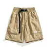 2023 Alta Calidad Estilo Japonés Bolsillo Grande Ropa de Trabajo Verano Cinturón Marca de Moda Sensación de Hielo Nailon Transpirable Holgado Casual Pantalones Cortos