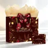 Bolsa de papel para regalo de Navidad con diseño de moño, fabricante transfronterizo de comercio exterior, envío gratuito, se puede etiquetar e imprimir para recogida propia