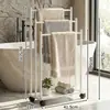Toallero de pie multicapa, estante móvil para toallas de dormitorio, estante de almacenamiento multifuncional para toallas de baño para el hogar