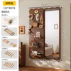 Perchero para Ropa de Casa Perchero para Abrigos de Dormitorio Tablero Perforado de Madera Maciza Espejo de Tocador Estante de Almacenamiento Espejo de Cuerpo Entero de Pared Push-Pull