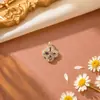 Colgante de trébol de cuatro hojas con diamantes completos, estilo vintage, resistente, colgante de circonita cúbica colorida, accesorios para collar y pulsera DIY, lujo ligero, flor tachonada de diamantes