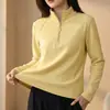 Top térmico de forro polar cepillado con media cremallera para mujer talla grande, camiseta cálida de manga larga para usar en capas en otoño