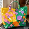 Site Independente Temu Estilo Novo Transfronteiriço Bolsa de Mão Impermeável PVC+Lona Portátil para o Dia a Dia Bolsa de Ombro Bolsa Tote