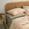 Conjunto de Quatro Peças 100% Algodão Cor Sólida Fresca Algodão Lavado Macio Lençol de Cama Capa de Edredom Fronha Conjunto de Três Peças Individual para Dormitório