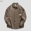 Camisa Top Workwear Americano Comércio Exterior Transfronteiriço Atacado Primavera e Outono Solta Manga Longa Camisa Masculina Casual Malandro Bonito Jaqueta
