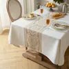 Toalha de Mesa Estilo Nórdico Transfronteiriça, Toalha de Mesa em Tecido de Algodão e Linho, Capa Impermeável e à Prova de Óleo para Mesa de Centro, Toalha de Mesa Retangular com Acabamento de Alto Padrão