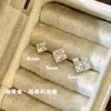 Material Ge Tai Zircônia Diamante Brilhante Ouro Café Galvanizado Parafuso Stud de Osso da Orelha Moda Temperamento Fresco Doce Versátil