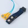 2.5 m pu azul zafiro doble bucle taller de producción de fábrica pulsera con cable antiestática hebilla DC3.5 + 4mm hilo plateado