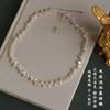 Colar de Pérolas de Água Doce Baroque Millet Elegante Moda Cyber Celebridade Pérola Irregular Alienígena Colar de Alta Qualidade
