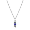 Colar com Ponta de Lança de Gema Azul em Forma de Diamante "Cristal Perdido", Estilo Menina Doce e Descolada, Acessório de Moda Y2K, Versátil para o Dia a Dia