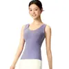 Camisola Térmica para Mujer Otoño Invierno Sin Costuras de una Pieza con Almohadillas en el Pecho Ropa Interior de Copa Fija Capa Base No Necesita Usar Sujetador
